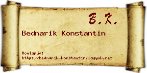 Bednarik Konstantin névjegykártya